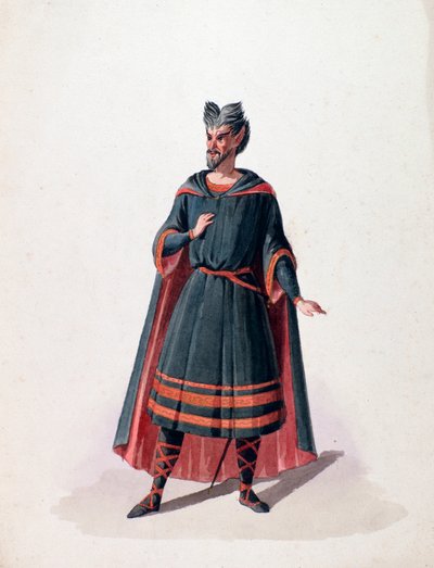 Portret van Robert, een personage uit de opera Robert le diable van Giacomo Meyerbeer (1791-1864). 19e eeuw. door French School